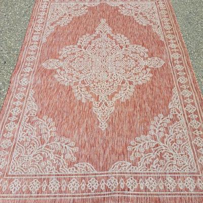 Safavieh Indoor/ Outdoor Area Rug In Cream And Soft Burgundy 