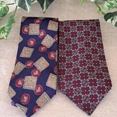 Pair Of Beautiful Armani Silk Ties In Rich Vibrant Colors