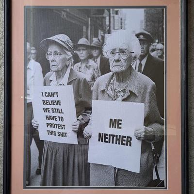 Hilarious Framed Print On Canvas Grandmas Protesting