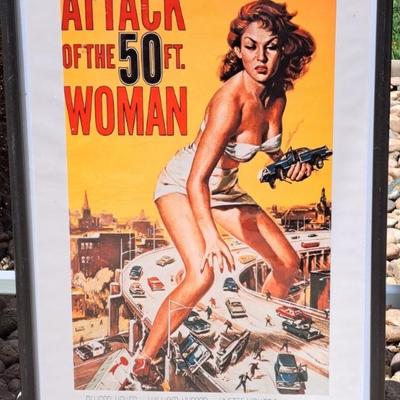 Reproduction Print On Canvas Of 1950's Movie Classic: Attack Of The 50 Ft Woman