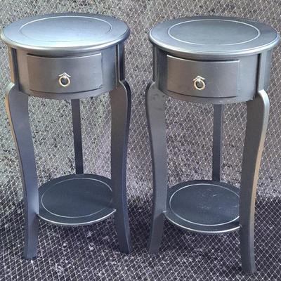Pair Of Black Side Tables/ Night Stands