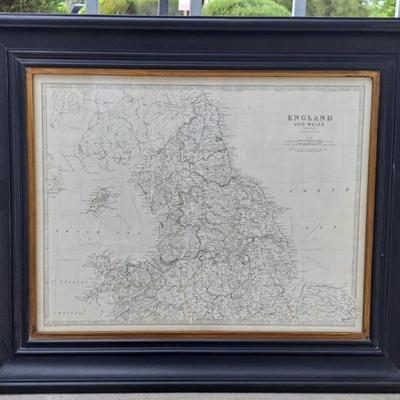 Framed Vintage Look Map Of England And Wales