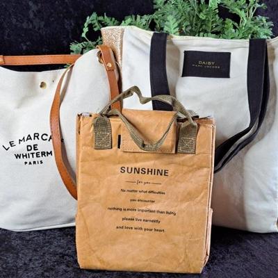 Trio Of Totes: Insulated Sunshine Lunch Bag, Le Marche' Tote & Marc Jacobs Daisy Tote