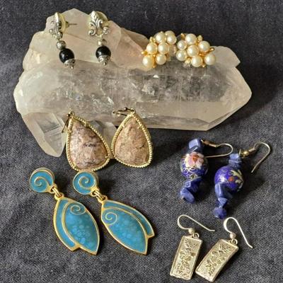 Vintage Costume Earrings: Cloisonne', Faux Pearl, Berebi & More 