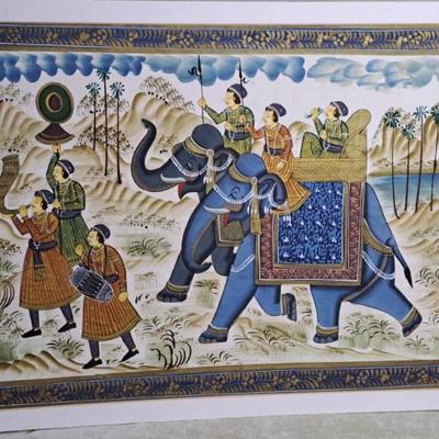 Vintage Royal Rajput Procession Hand Painted On Silk