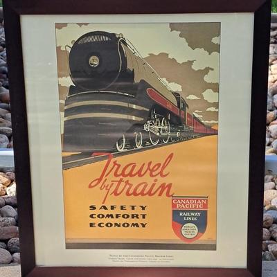 Vintage Framed Canadian Railway Poster