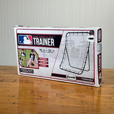 FRANKLIN 3-WAY THROW ‘N FIELD TRAINER | Franklin all-weather standing net for baseball practice. - l. 55 x w. 36 in

