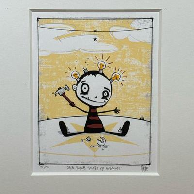 JAMES POLISKY LIMITED EDITION SILK SCREEN PRINT | Titled: One Bulb Short of Genius ed. 40 / 170 pencil signed and titled. - w. 15 x h. 19...