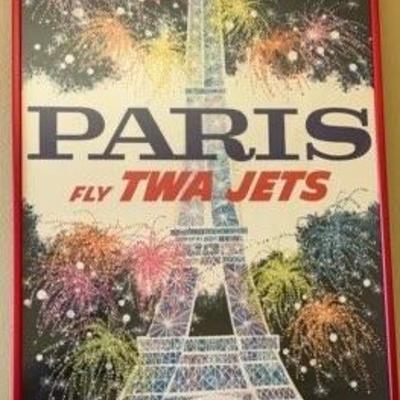 Paris TWA Poster framed