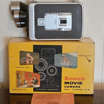 Vintage Kodak Brownie #84, 8mm Turret Movie Camera