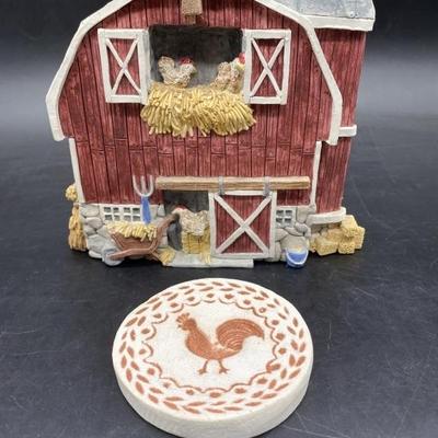 (2) Brian Baker Country Barn & Chicken Butter Mold