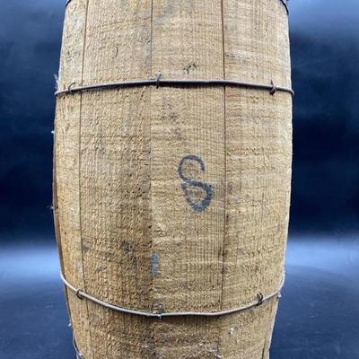 Antique Rustic Primitive Wooden Barrel, Nail Keg