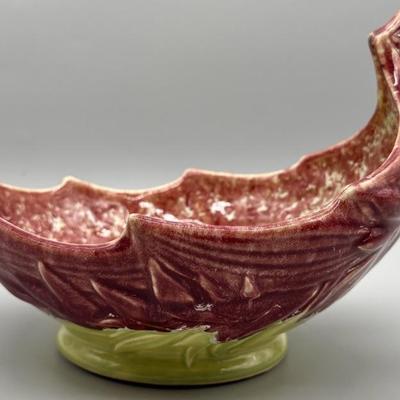 Vintage McCoy Pottery Leaf Shaped Centerpiece Bowl