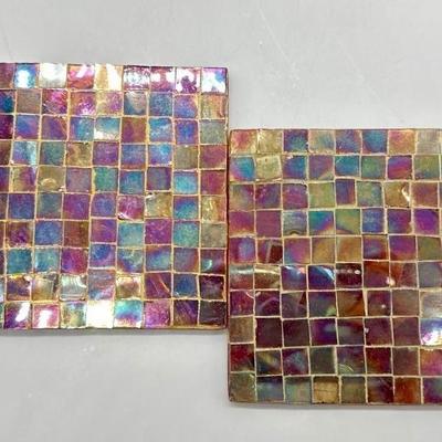 (2) Mosaic Tile Coasters