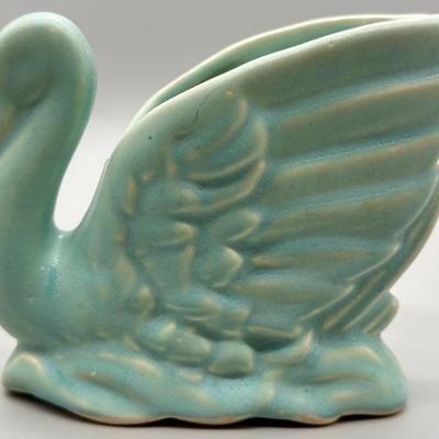 Vintage McCoy Seafoam Green Swan Planter