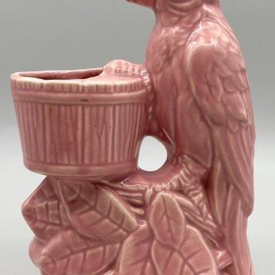 Vintage 1940's Nelson McCoy Pink Parrot Planter