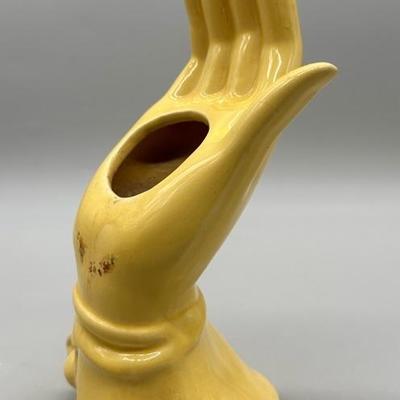 Vintage McCoy Pottery Yellow Hand Vase