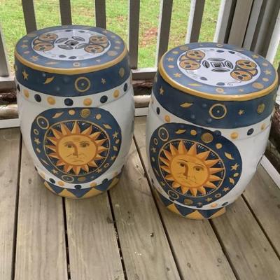$120 each-Celestial garden stool 18"H diameter 12"
