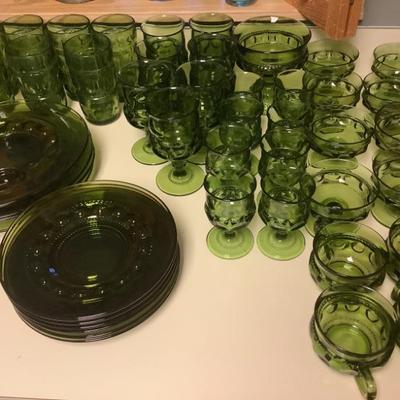 Indiana glass King Crown green