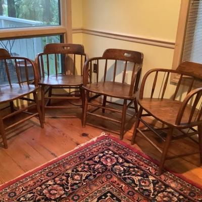 $120-4 wooden barrel chairs 30"H 17"L 17"depth