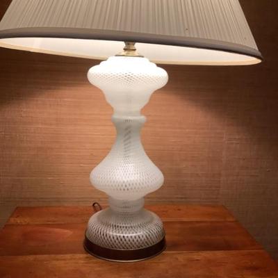 $95-Murano inspired glass lamp 25"H
