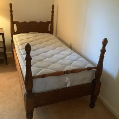 $120-Twin bed with mattress, headboard 42"H footboard 36"H (matches the other twin bed)