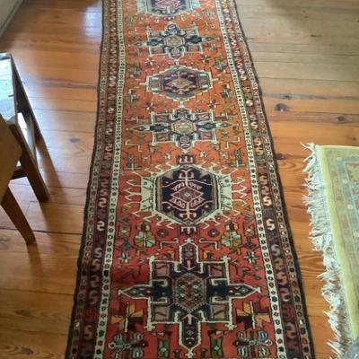 $275- hand-knotted runner 110" x 30" 
