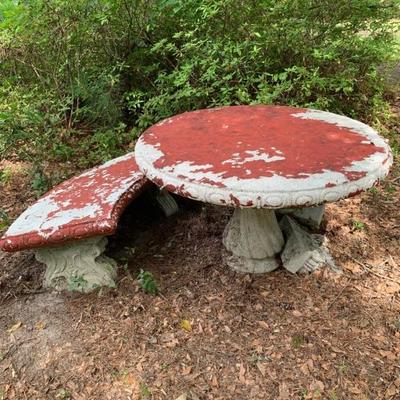 Concrete table & bench 