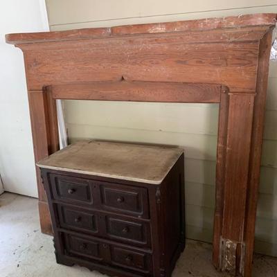 mantel and marble top chest