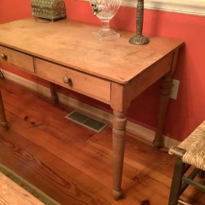 $250-table/desk, 2 drawers, dove tail, 28"H 42"      L 22"depth