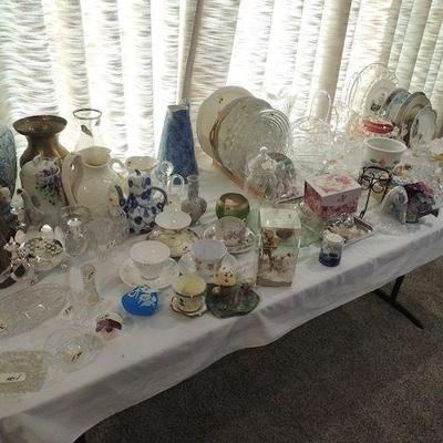 Antique and vintage porcelain and glassware.