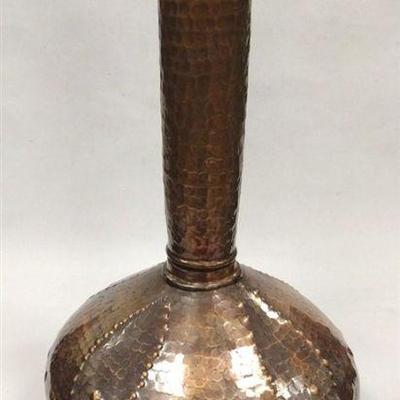 hammered copper vase