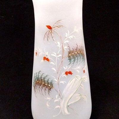 Enameled Bristol glass vase