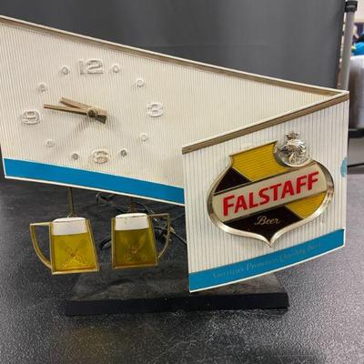 Light Up Animated Clock Beer Falstaff