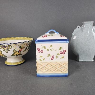 Lot 31 | Hand Painted Cookie Jar and More