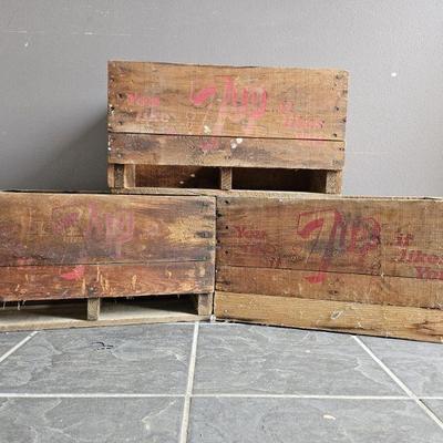 Lot 148 | 3 Vintage 7Up Wood Crates