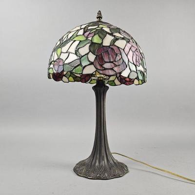 Lot 21 | Vintage Tiffany Style Rose Table Lamp
