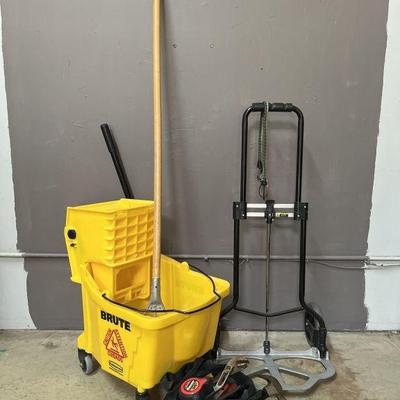 Lot 497 | Rubbermaid Bucket with Mop Tools & Roller
