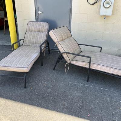 Lot 501 | Two Patio Lounge Chairs with Cushions
