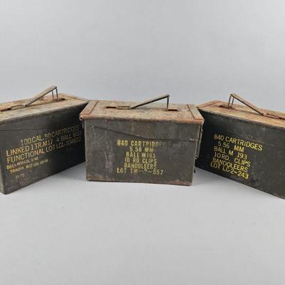 Lot 231 | Vintage SCF 100 Cal & 5.56mm Ammo Boxes
