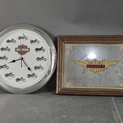 Lot 368 | Harley Davidson Clock and Mirror
