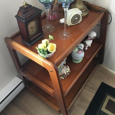 Danish-modern rolling tea cart
