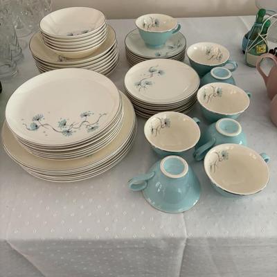 MCM dinnerware set: "Blue Lace" pattern by Taylor-Smith-Taylor, service for 6 + extra pieces