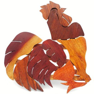 Wooden Rooster Wall Decoration/Trivet