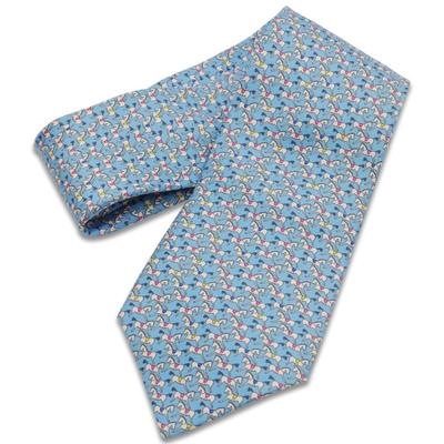 Hermès Paris 100% Silk Necktie Blue w/Horses