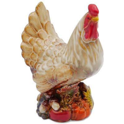 Ceramic Rooster Sculpture