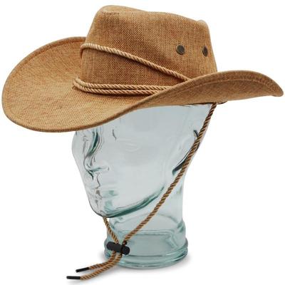 Tan Fabric Cowboy Sun Hat