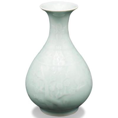 Chinese Celadon Vase with Incised Design Stamped