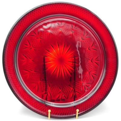Ruby Red Pressed Glass Platte
