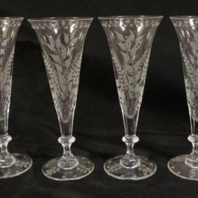 1072	WILLIAM YEOWARD CUT CHAMPANGE FLUTES, SET OF 6, APPROXIMATELY 8 1/2 IN H
